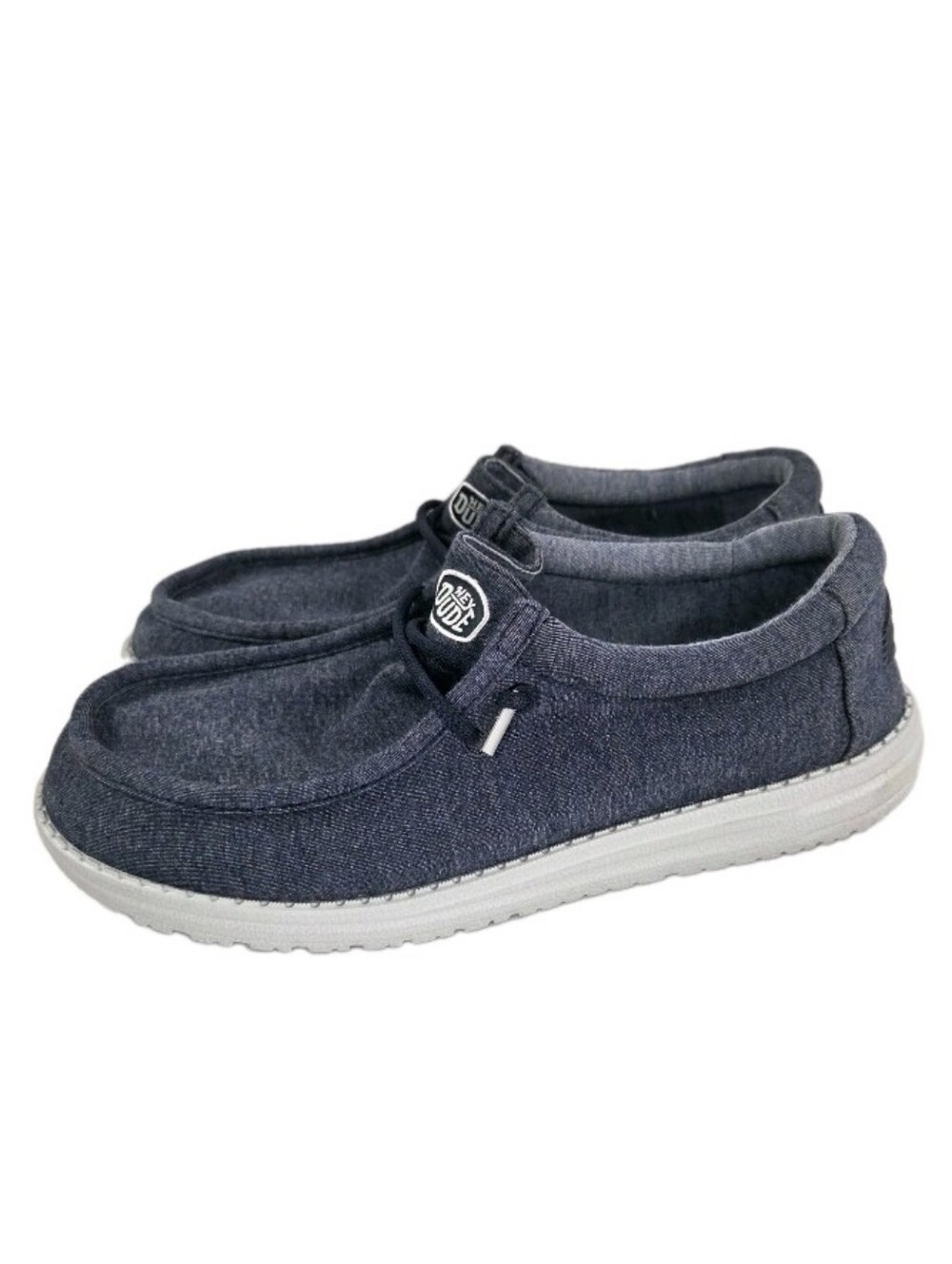 Hey Dude Walley Stretch Jersey Shoes Mens Size 10M Heather Blue Casual